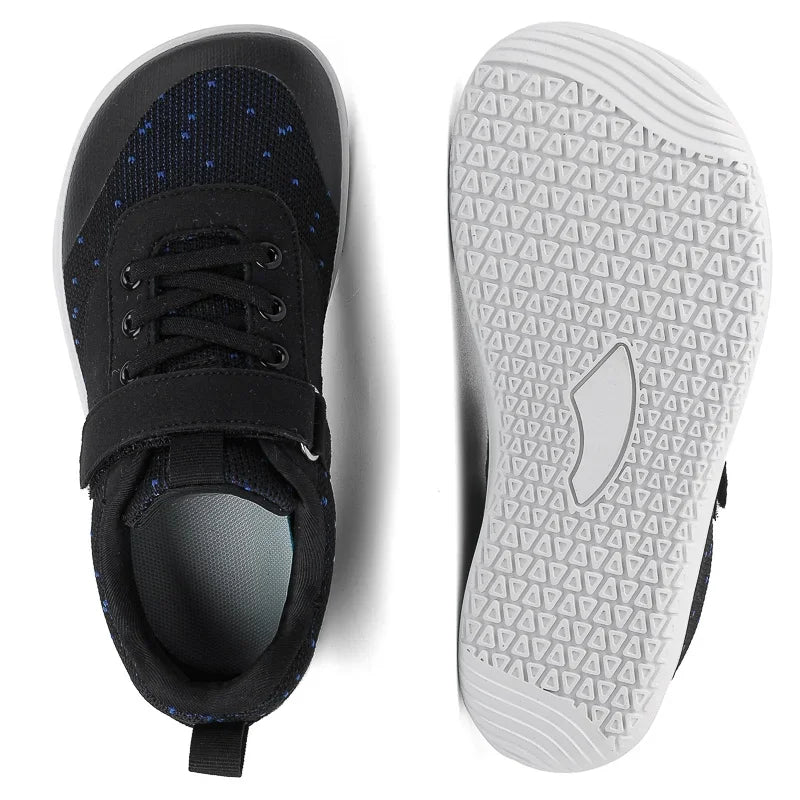 Grey Striped Soft Barefoot Shoes For Boys And Girls