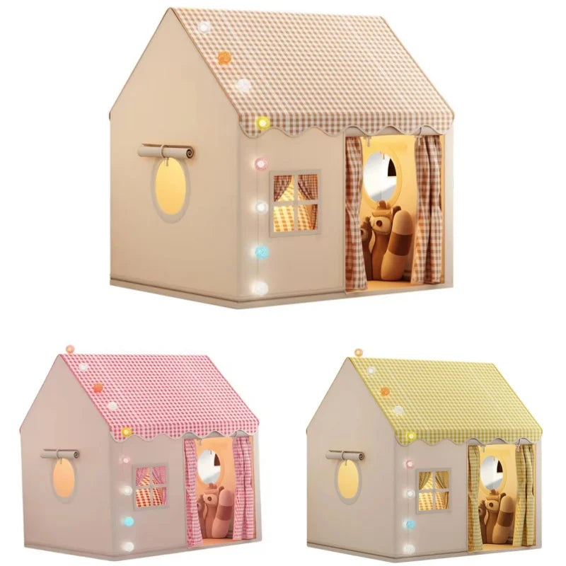 Kids Playhouse Large Indoor Play Tent With Longer Curtain