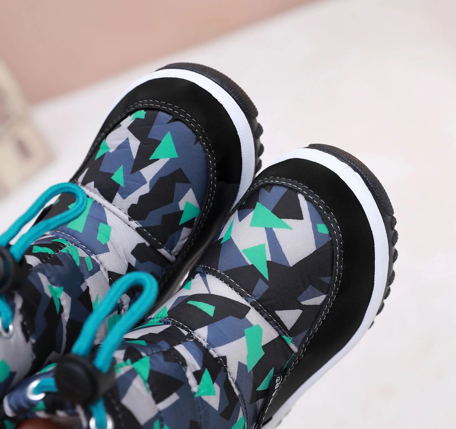 Kids Fashion Printed Warm Fur long Zipper Boots childrensterritory