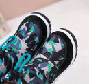 Kids Fashion Printed Warm Fur long Zipper Boots childrensterritory