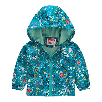 Little Boys Girls Cartoon Dinosaur Print Zipper Hooded Jackets childrensterritory