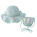Kid Girl Colorful Anti-Dust Straw Hat with Bag Set  childrensterritory