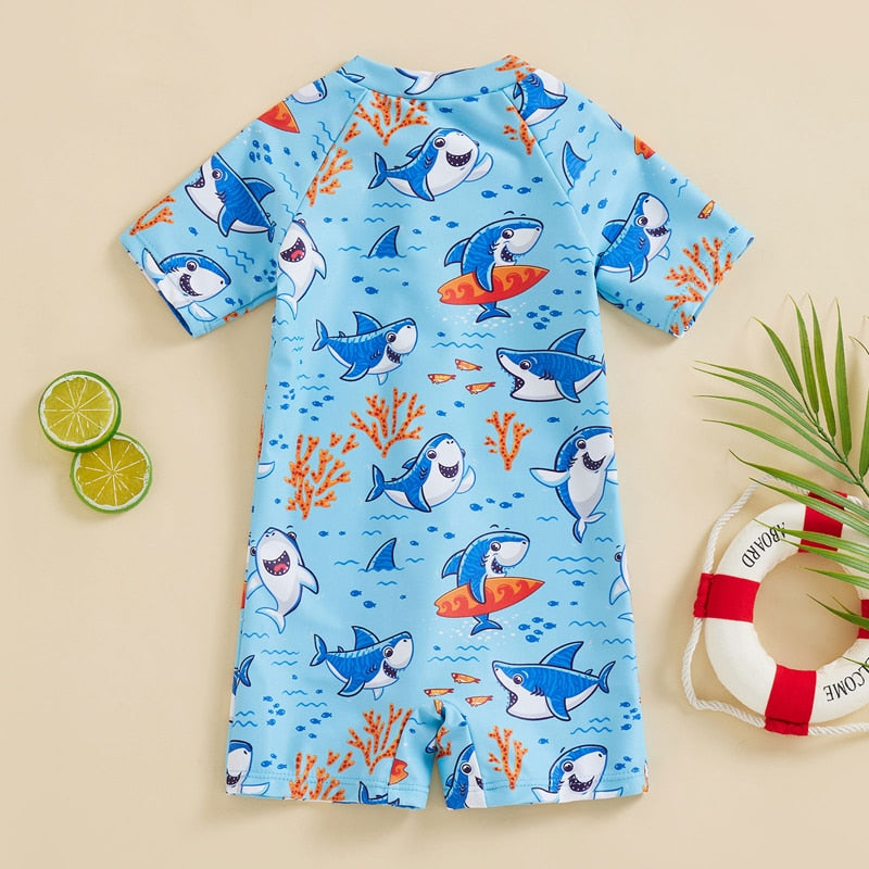 Baby/Kids Cartoon Shark Print Swimsuit for Girl Boy childrensterritory