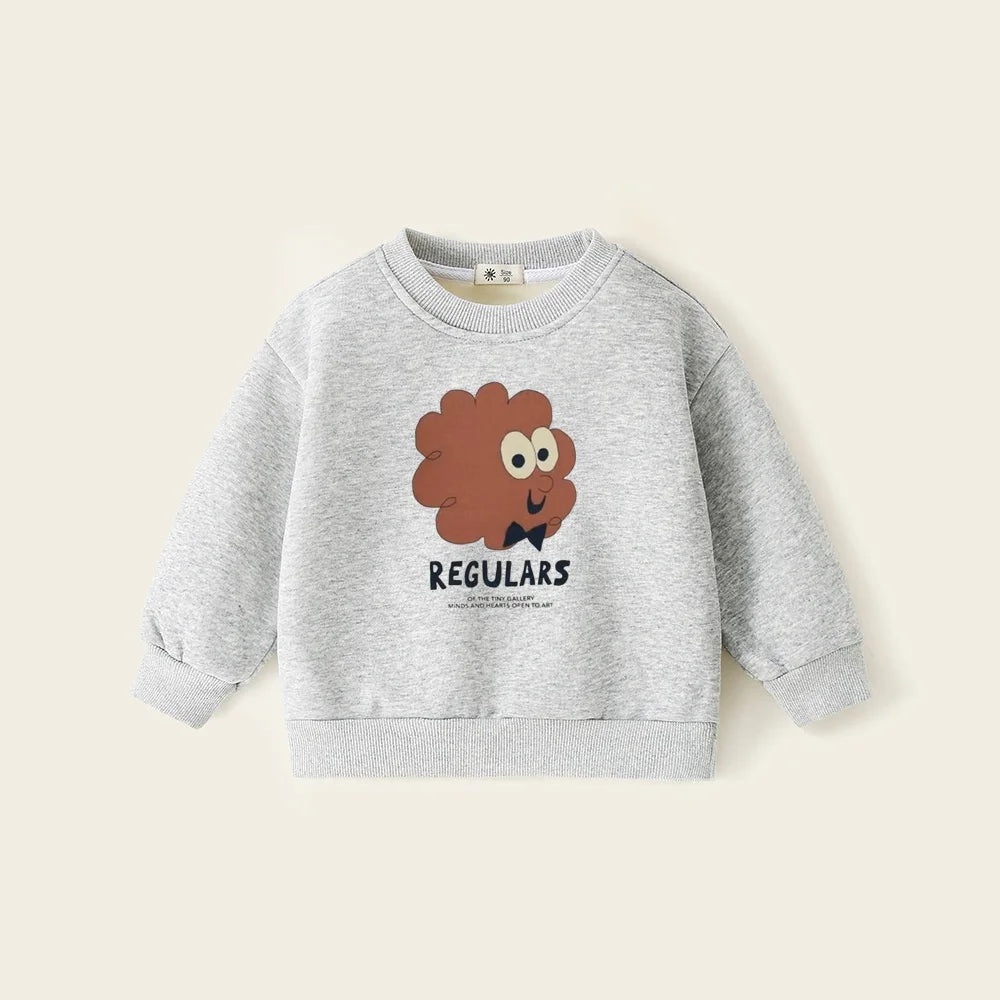 Cartoon Design Long Sleeves Warm Sweater For Kids