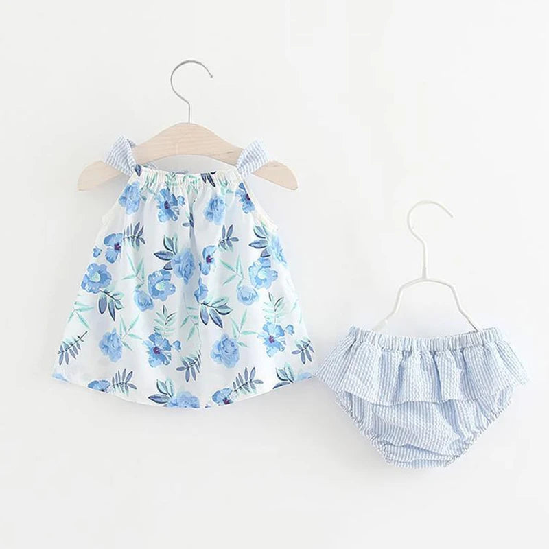 Baby Girls Floral Design Princess Bow Knot Bodysuits childrensterritory
