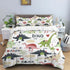 HD Cartoon Dinosaur Print Bedding Set for Kids Bed childrensterritory