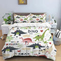 HD Cartoon Dinosaur Print Bedding Set for Kids Bed childrensterritory
