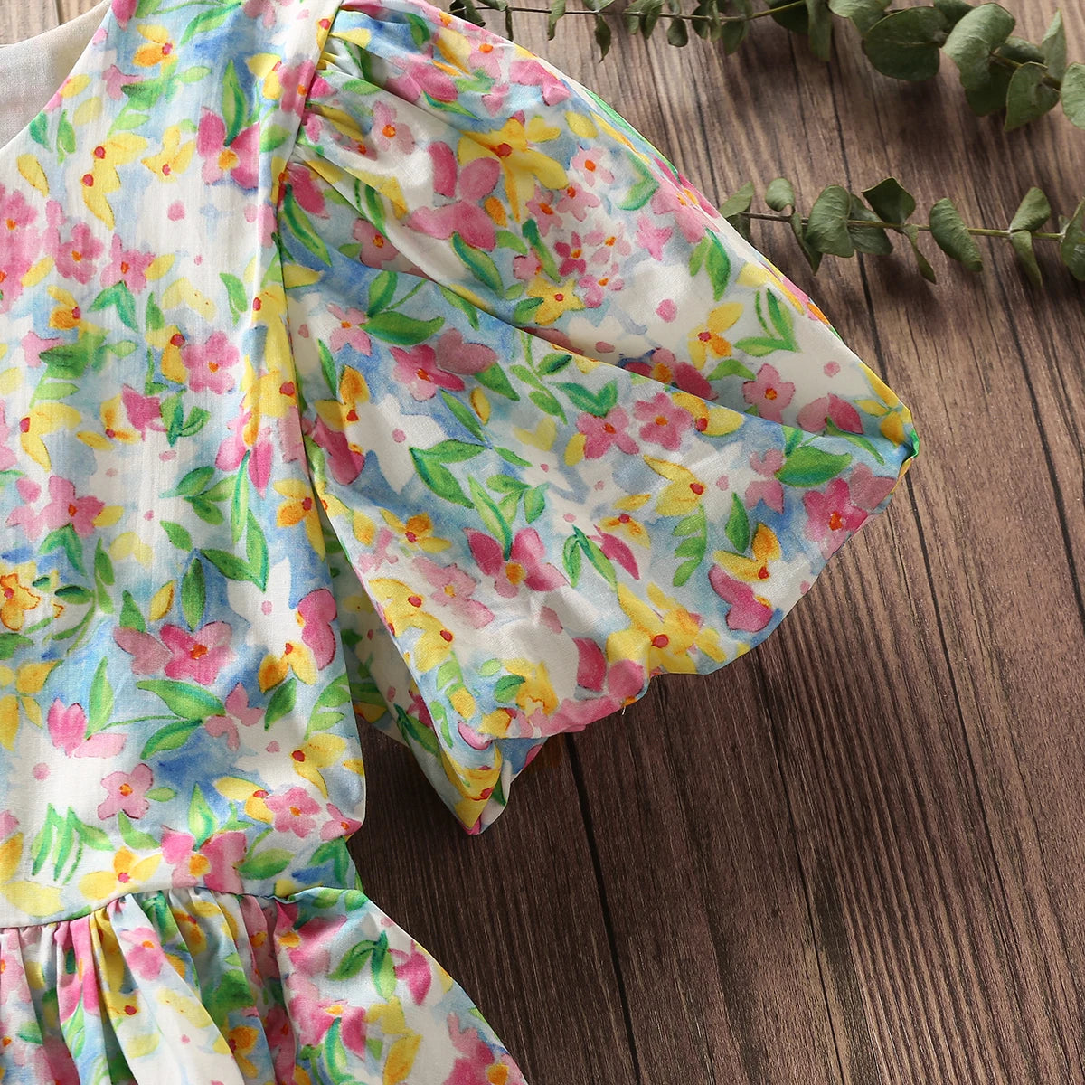 Kids Girls Floral Print Party Dress for Summer childrensterritory