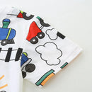 Boys Train Cartoon Print Casual Summer T-shirt childrensterritory