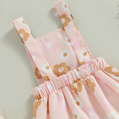Floral Print Sleeveless Kids Girl Suspenders Jumpsuit childrensterritory