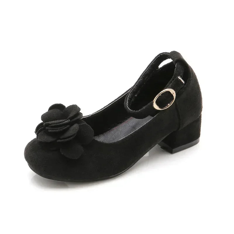 Girls Floral Design High Heels Shoes for Wedding Party childrensterritory