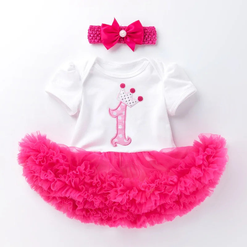 Newborn Girls White Bodysuit with Pettiskirt Tutu Outfits