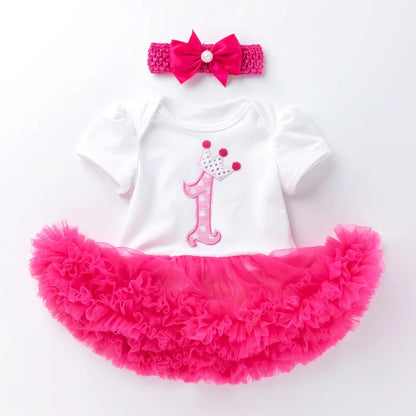Newborn Girls White Bodysuit with Pettiskirt Tutu Outfits