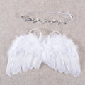 Newborn Photo Props Angel Feather Wings with Leaf Headband childrensterritory