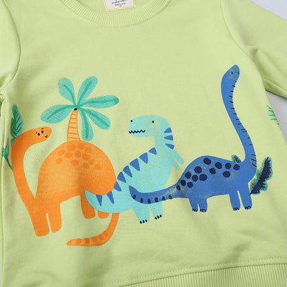 Cartoon Dinosaurs Print Sweatshirts For Boys childrensterritory