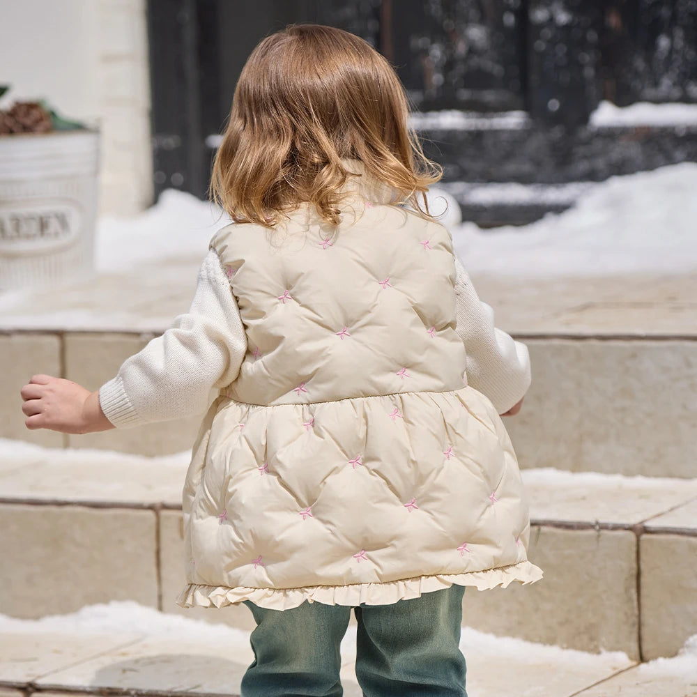 Waterproof Sleeveless Little Girls Cotton Down Jackets
