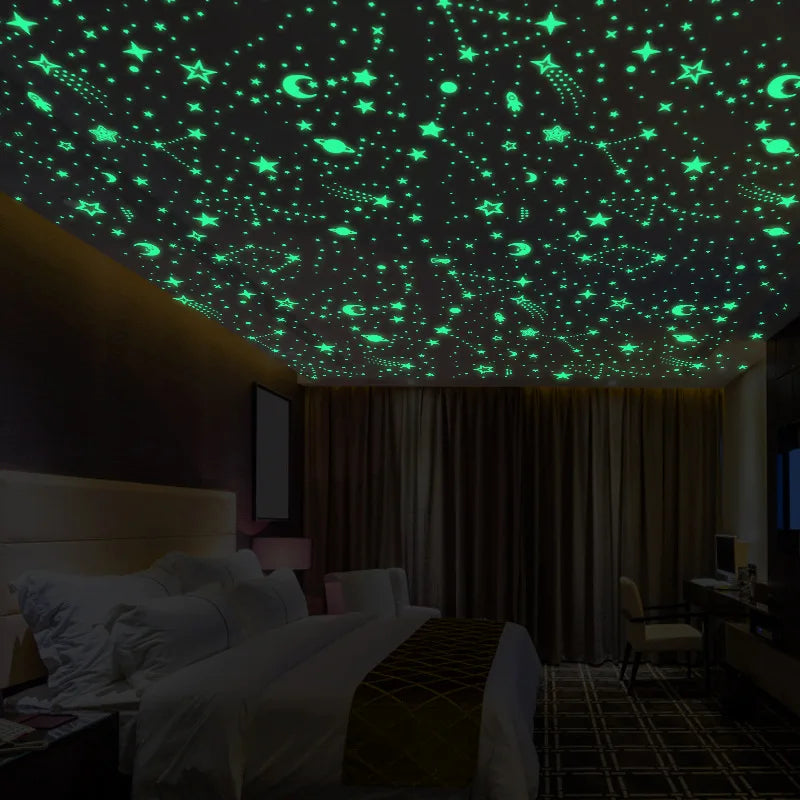 3D Fluorescent Glow in the Dark Wall Decal For Kids Room childrensterritory