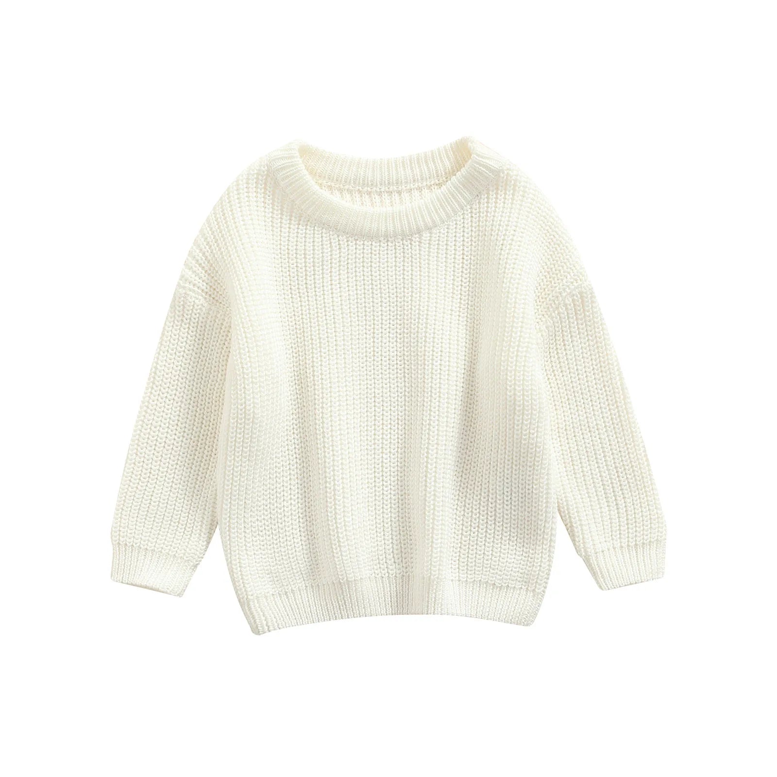 Baby Boys Girls Solid Color Long Sleeve Knit Sweaters childrensterritory