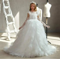 White Lace Tulle Appliques Floor Length Girls First Communion Gown