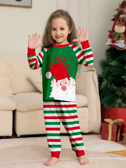 Santa Claus Striped Xmas Sleepwear For Whole Family