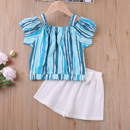 Kids Girls 2 Piece Trendy Summer Clothing Sets childrensterritory