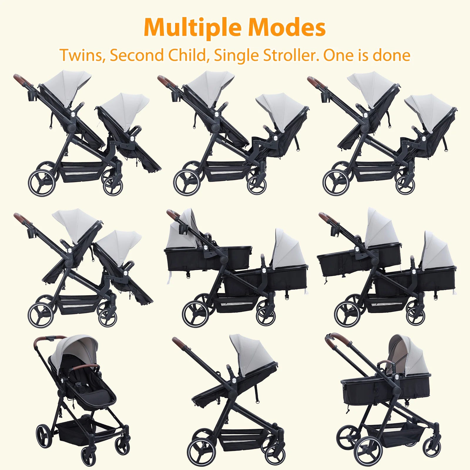 Baby Kids Smart Design Double Foldable Stroller childrensterritory
