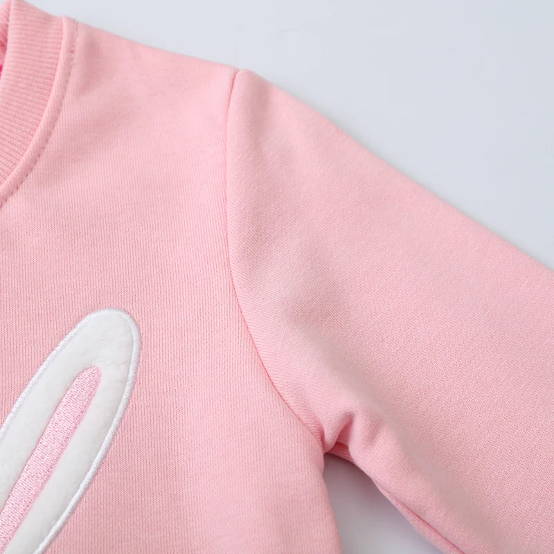 Little Girls Cartoon Rabbit Design Pink Sweatshirt childrensterritory