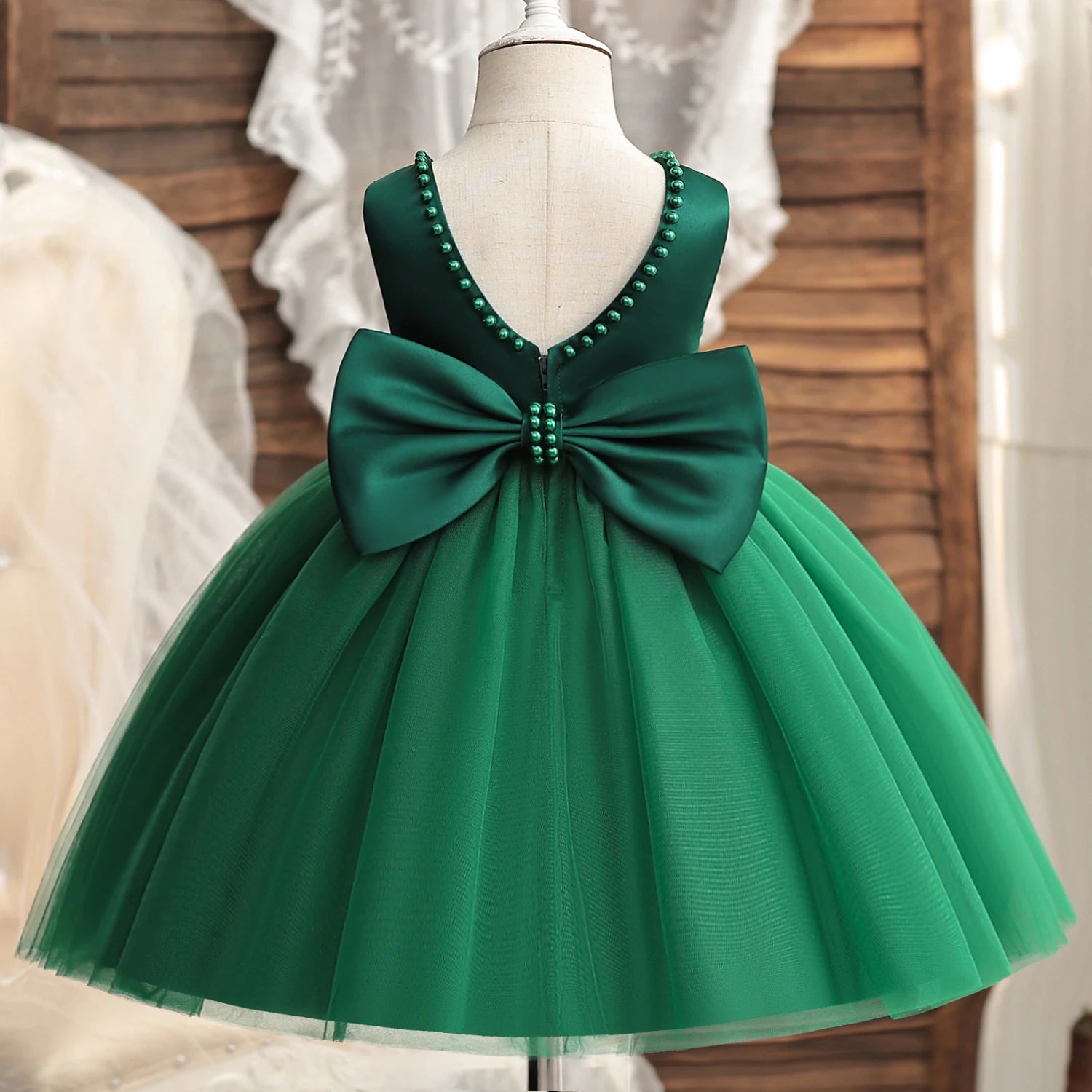Baby/Kids Girls Bow Design Tulle Prom/Birthday Party Dresses