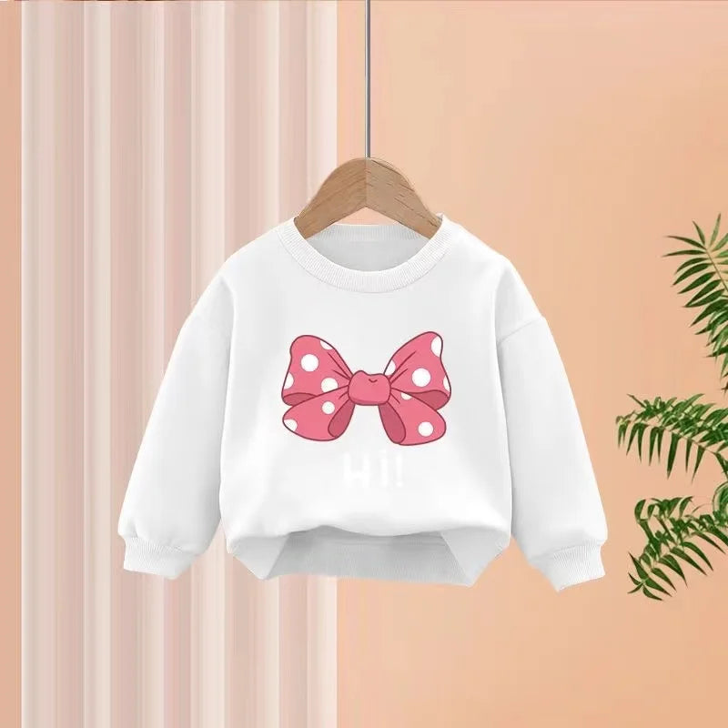 Bow Letter Printing Sweatshirt and Pants Set for Little Girls childrensterritory