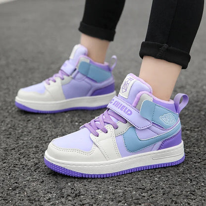 Warm Plush High-Top Kids Sports Sneakers childrensterritory