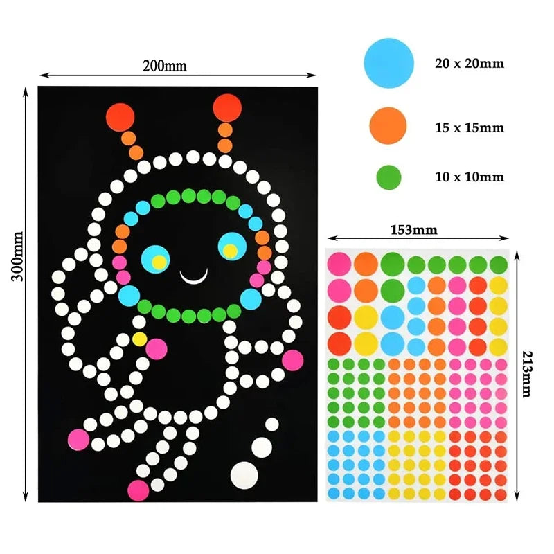 Kids Colorful Cartoon Puzzle Dot Sticker Games childrensterritory