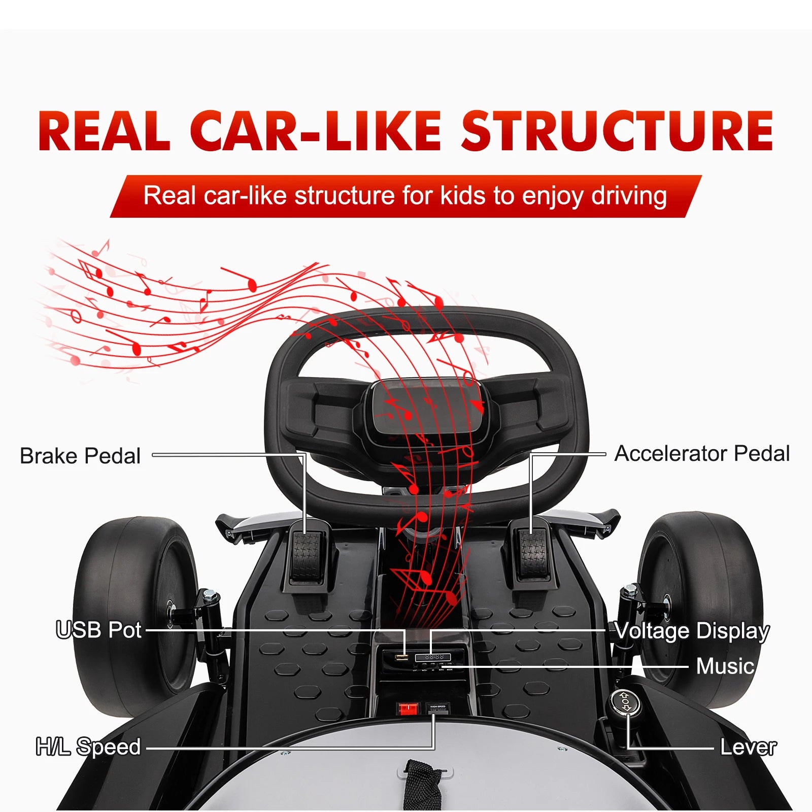Kids High Speed Electric Go Kart with 24V7Ah Battery