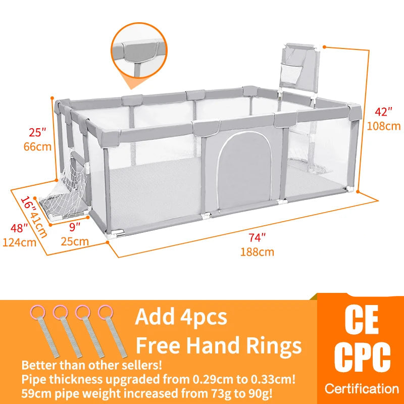 Indoor Ball Pit Baby Playpen with Safety Fence childrensterritory