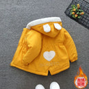 Girls' Cute Rabbit Ears Design Cotton Coat