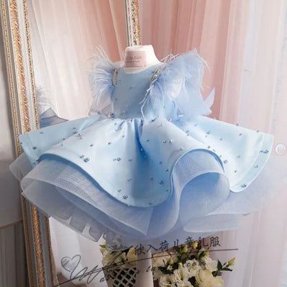 Girls Sleeveless Fluffy Party Dresses childrensterritory