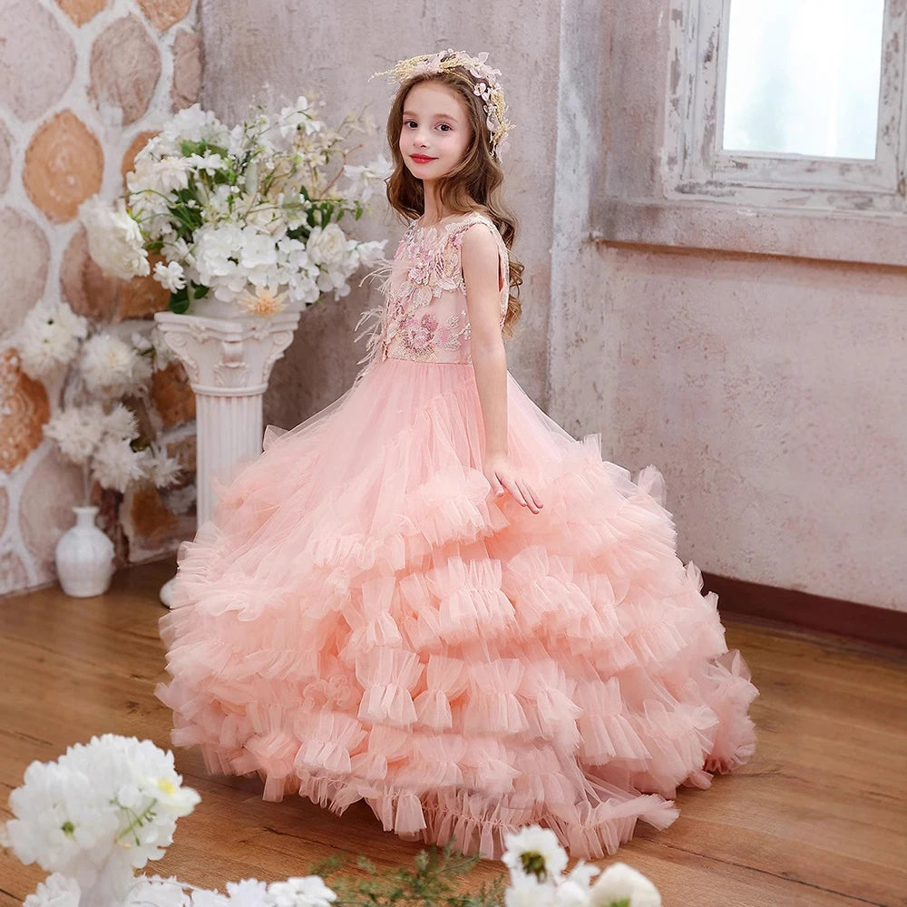 Tutu Pink Puffy Baby/Kids Girl Birthday, Baptism Dress