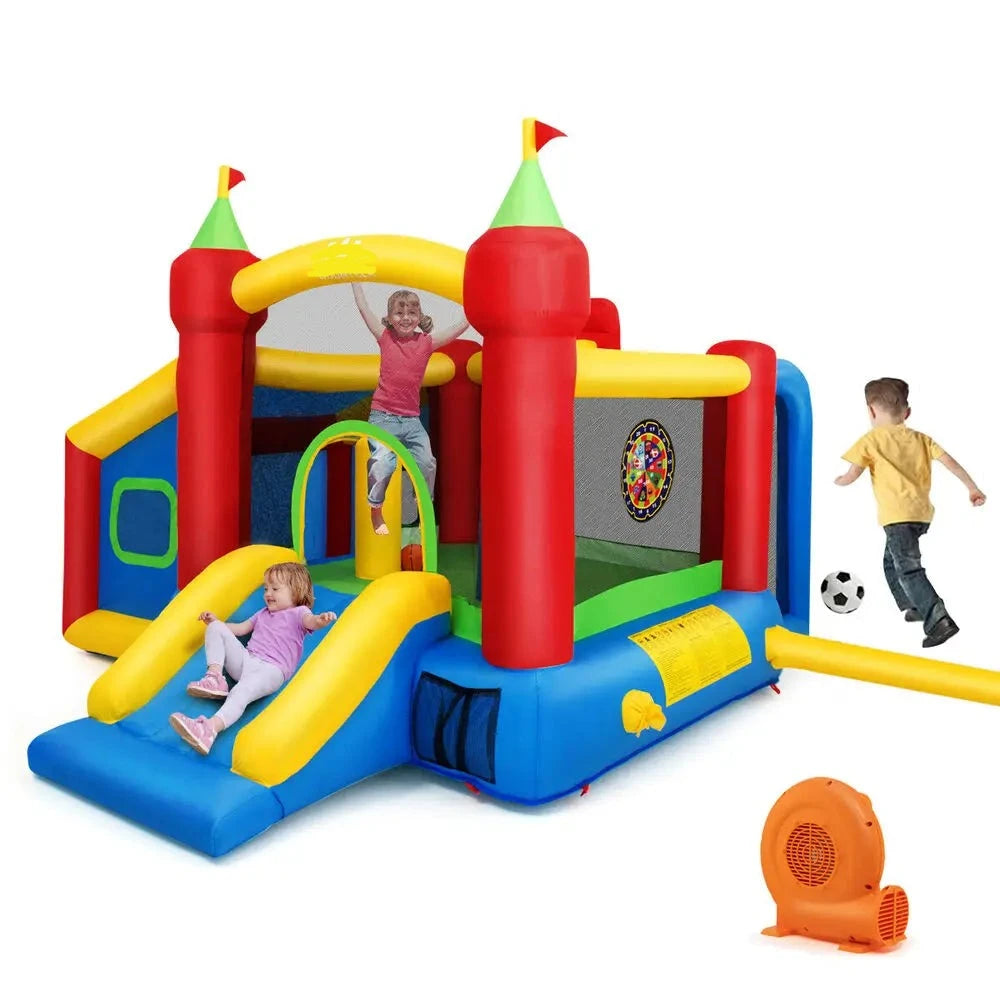 Kids Inflatable Slide Jumping Castle with 550W Blower childrensterritory