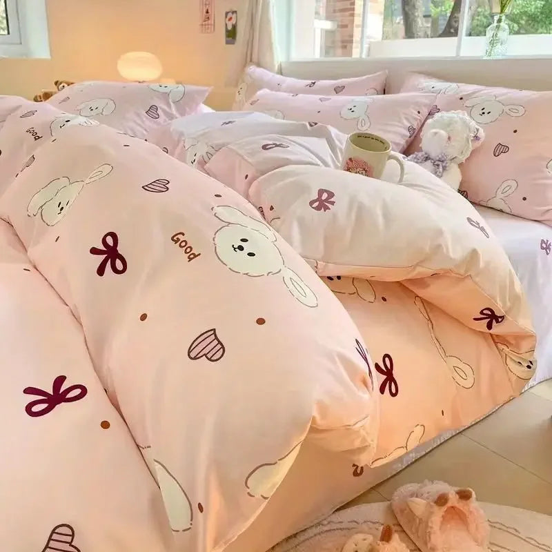 Soft & Colorful Cartoon Print Bedding Set for Kids