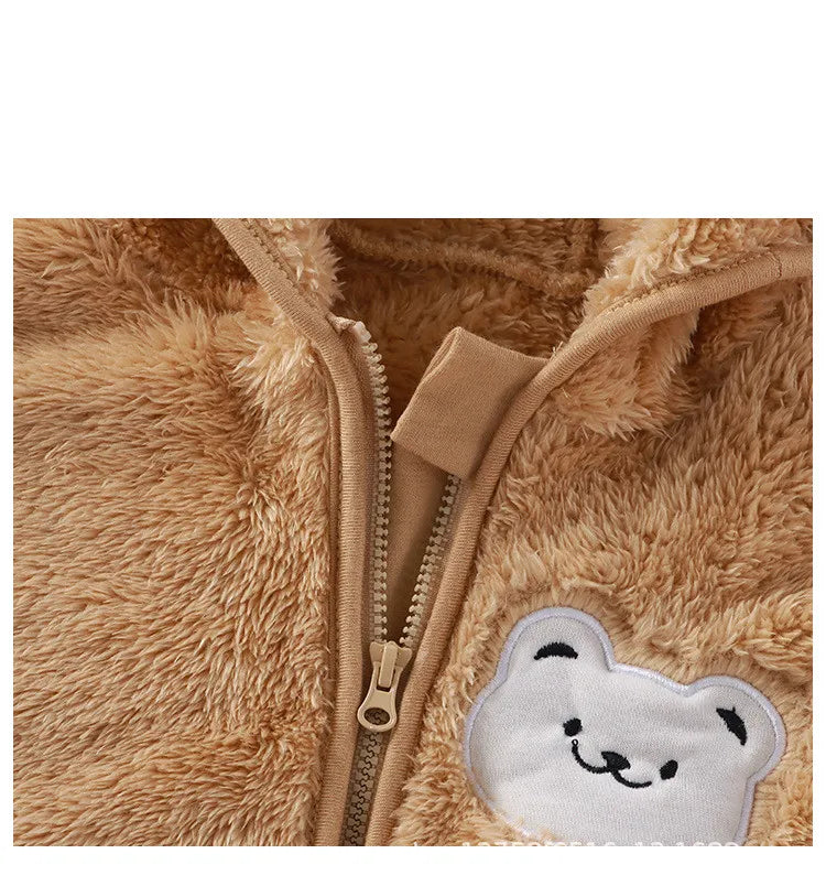 Kids Bear Design Long Sleeves Warm Jacket