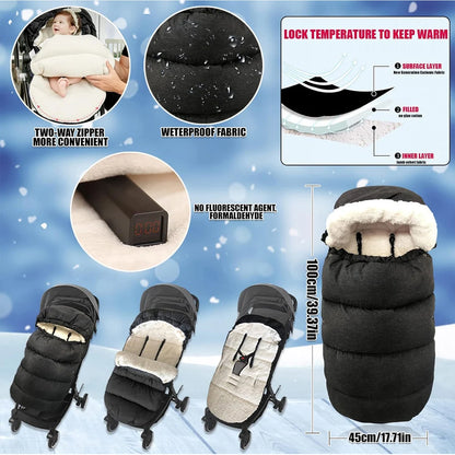 Warm, Plush-lined Lined Baby stroller Foot Covers childrensterritory