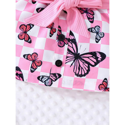 Baby Girl Off Shoulder Top and Cute Butterfly Skirt Outfit childrensterritory