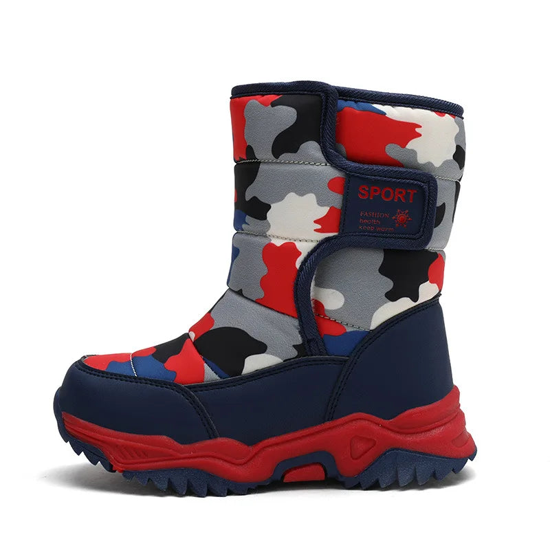 Kids Rubber Sole Outdoor Waterproof Long Snow Boots childrensterritory