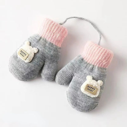Cartoon Design Knitted Warm Gloves for Baby/Kids childrensterritory