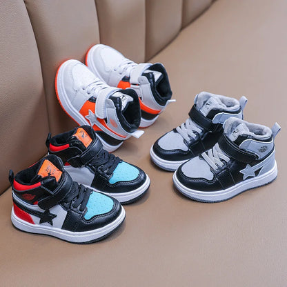 Star Pattern Colorful Plush Warm Kids Cotton Sneakers childrensterritory