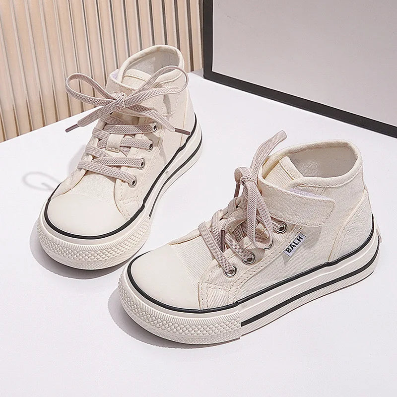 Little Boys Girls Jelly Color Canvas Lace Up Flats Shoes childrensterritory