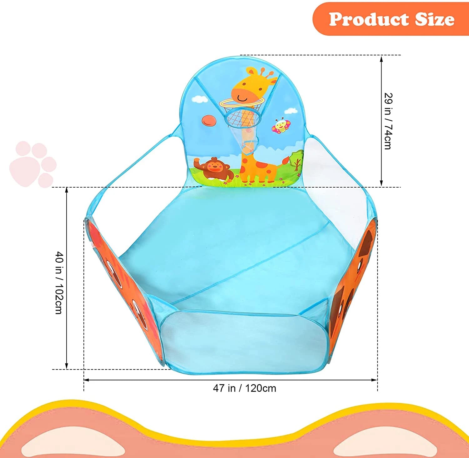 Portable Ball Pit Play Tent with Basket Toy for Baby childrensterritory