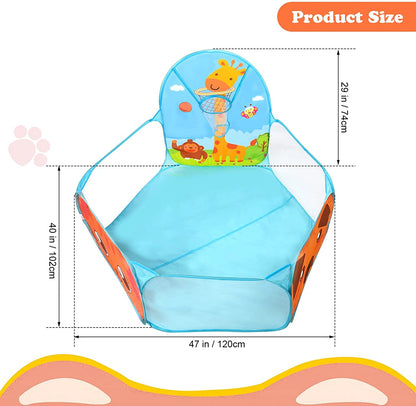 Portable Ball Pit Play Tent with Basket Toy for Baby childrensterritory