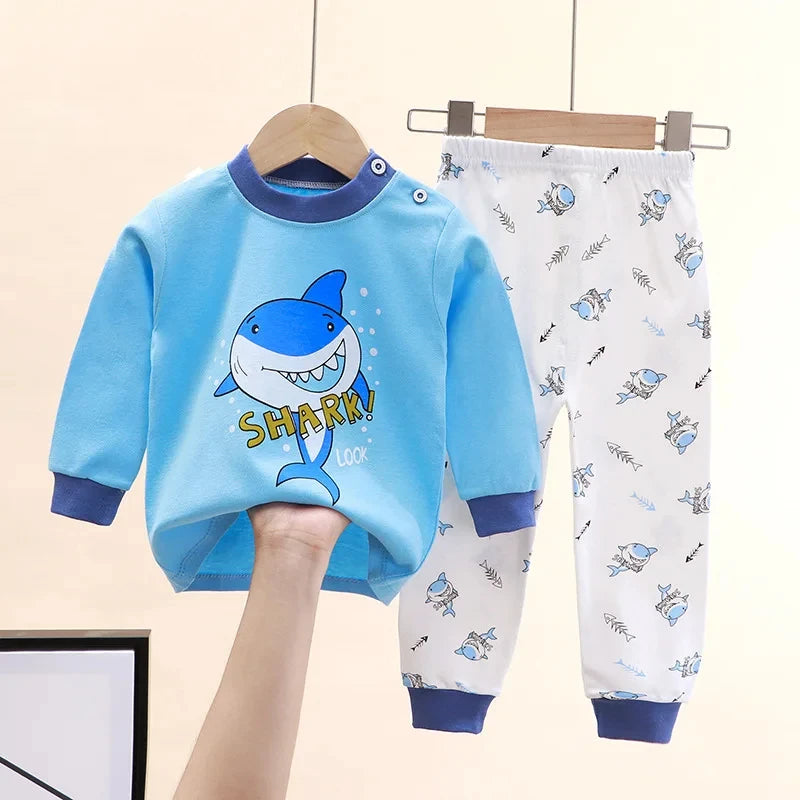 Kids Cartoon Print Autumn Casual Clothing Set