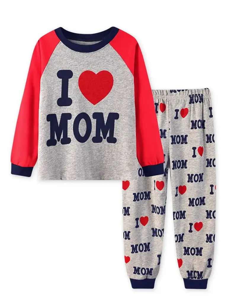 Cartoon and Letter Print Toddler Boys Girls Pajamas Sets childrensterritory