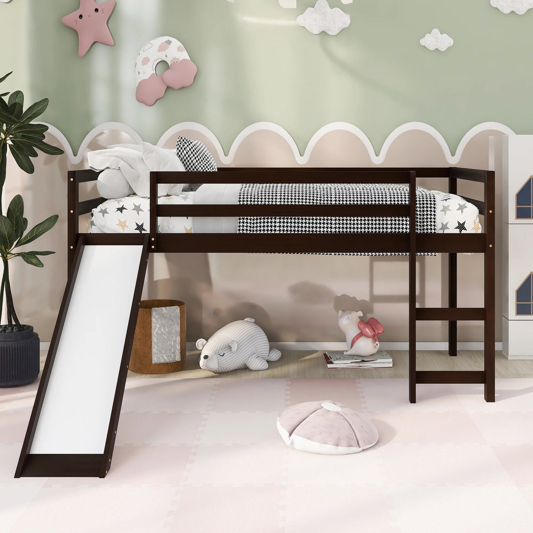 Multi-functional Twin-size Bed with Slide and Storage childrensterritory